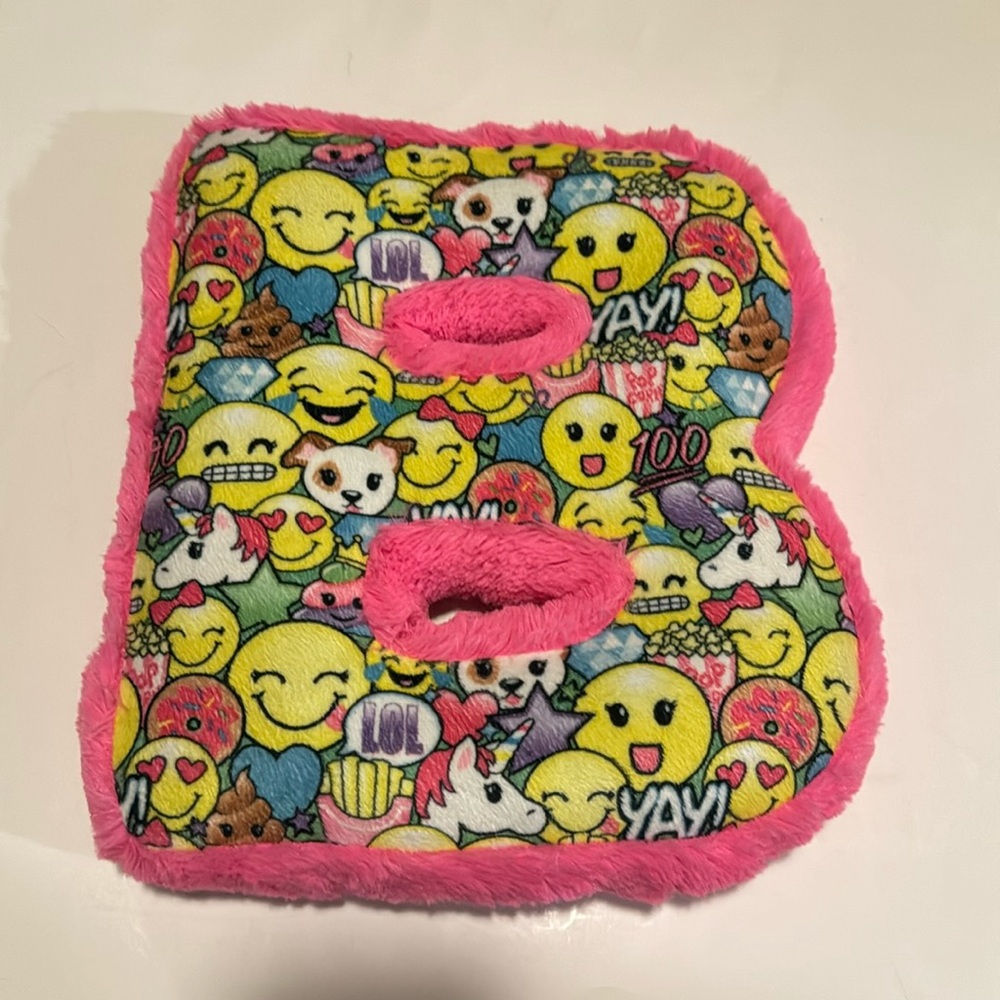 Justice Emoji Fluffy “B” Pillow